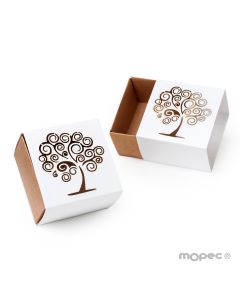 Caja papel cuadrada árbol de la vida, mínimo 25