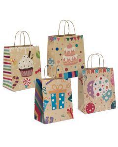 Assorted kraft gift bags 35cm (with handles)