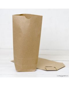 Pack 50 bolsa papel kraft con base 18x32X7cm.