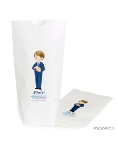 White paper bag, Communion boy Bible 12x21X5cm.