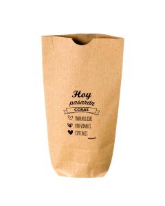 Bolsa Kraft Hoy pasaran cosas ... negro 12x22,5cm. min.25