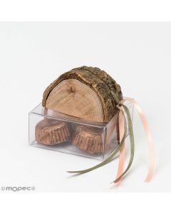 Etui porte-cartes coffre en bois et 4 chocolats