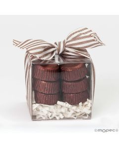 Box of 12 torinos brown striped ribbon