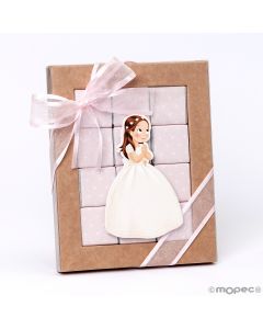 Box 12 napolitanas Communion girl long dress and crown 