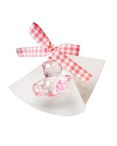 Confezione Orso rosa con 5 confetti cioccolato