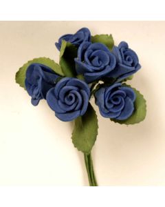 Foam roses royal blue bunch 6