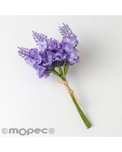 Pomo flor lavanda 6ramitas atado rafia, mínimo 12