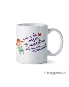 Taza cerámica La Mejor maestra en caja regalo