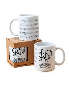 Taza cerámica Partitura musical en caja regalo