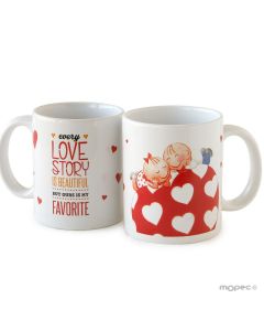 Pit&Pita ceramic mug LOVE STORY with gift box Ø 8x9,5cm