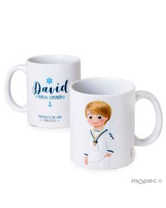 Tasse en céramique marin communion dans une boîte cadeau