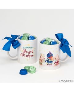 Tasse en céramique 6choc. Reyes Magos dans boîte-cadeau