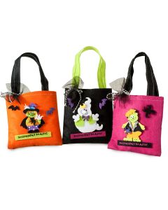 Borsa mostri Halloween con 16 caramelle assort.