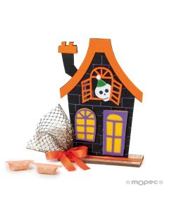 Casa di feltro di Halloween con 5 caramelle