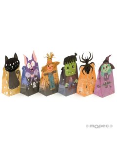 Halloween bag with silhouette and adhesive 12x28x8cm. assort6