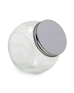 Vintage candy bar jar 15x15,5x9,5cm. With metal lid