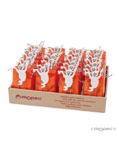 Display 24 orange boxes decorated with a ghost and 8 candies