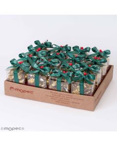 Set 16 Box 8 croki-choc with green ribbon and holly