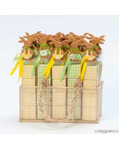 Display 30boxes 4 chocolates, green and yellow bunny clip