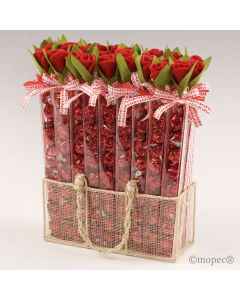 Display 27 boxes felt rose with 7 croki-choc