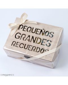 Set cofre madera Pequeños Grandes Recuerdos 23x17cm disponible varios idiomas
