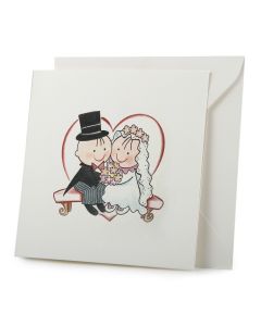 Wedding invitation Pit&Pita heart-seated + envelope