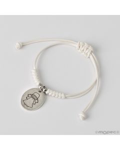 Bracciale cordino avorio Angelo custode