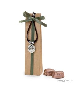 Pulsera con medalla árbol/life is a gift con 2 torinos