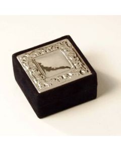Velvet jewelry box sterling silver 925 6x6x3cm SALE