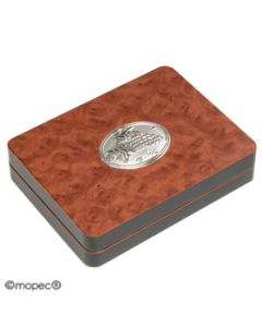 Set "vin" en bois et argent véritable 13x17cm