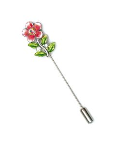 Metal pin flower + diamonds