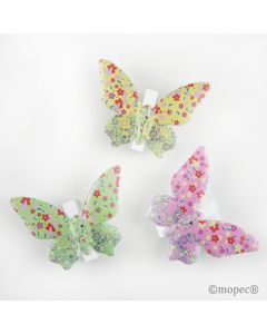 Pinzas mariposas multicolor metal 3 colores, min3