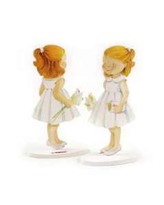 Figura pastel metal niña vestido blanco 16cm