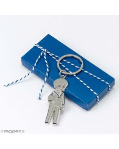 Llavero niño Comunión marinero adornado en caja regalo 6 cm.