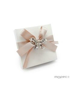 Broche mariposa strass en estuche decorado y 3 crocki-choc