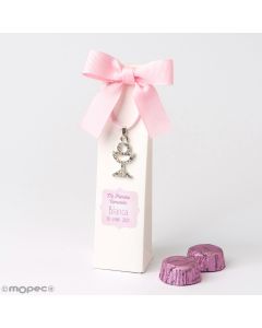 Box 2 chocolates with strass chalice pendant