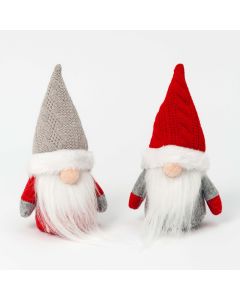 Furry gnome in gray and red hat