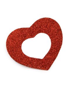 Glossy decorative heart, 8x6cm min.6. Available in white and red