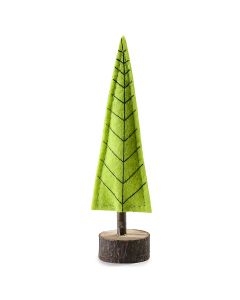 Felt tree 18cm.aprox. with wooden trunk base