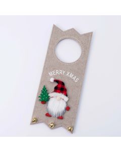Felt Gnome Checkered Door Decoration with jingle bell