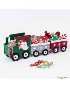 Tren con vagones de fieltro 27cm.10caramelos