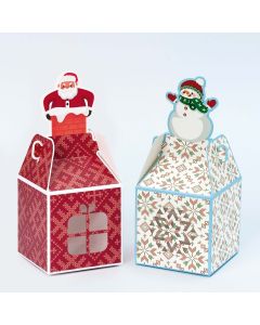 Boîte Père Noël / Bonhomme  neige avec fenêtre transparent