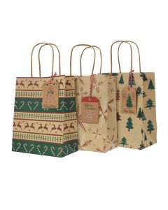 Christmas bag 3models 17,6x33(w/handles)x10cm.