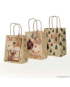 Christmas bag with handles assorted 3.33cm