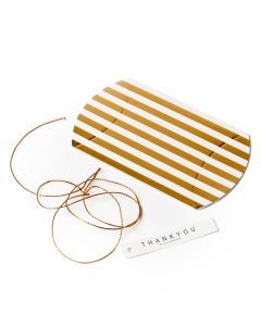 Golden stripes flask box 9,3x6,5x2,5cm. card+ribbon incl.