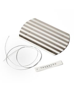 Silver stripes flask box 9,3x6,5x2,5cm. card+ribbon incl.