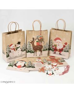 Sacchetti di carta natalizi con manici, 31 cm. assort6