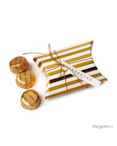 Box 3 striped chocolates 9,3x6,5x2,5cm. in gold or silver