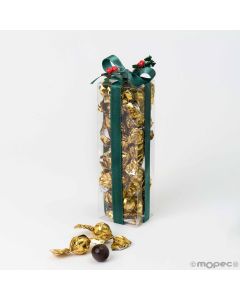 Nastro verde e custodia agrifoglio 24 crokichoc 16 cm.