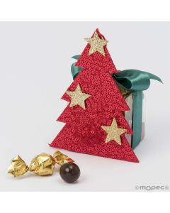 Trousse 8 croki-choc sequins étoiles or rouge